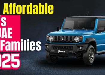 Top budget-friendly SUVs for families in UAE 2025 featuring popular models like Nissan X-Trail, Toyota Rush, and Honda CR-V.