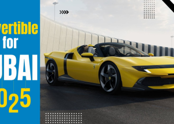Convertible cars in Dubai built for extreme heat and dusty conditions, showing design features for UV protection and climate comfort.
