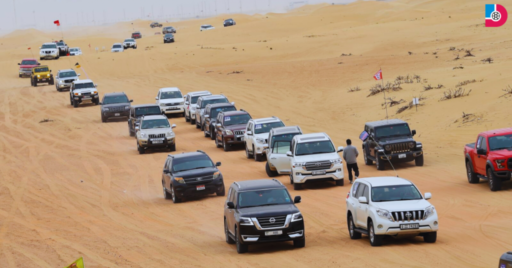 Off-road vehicles and families enjoying the desert convoy at the Gulf News Fun Drive in the UAE