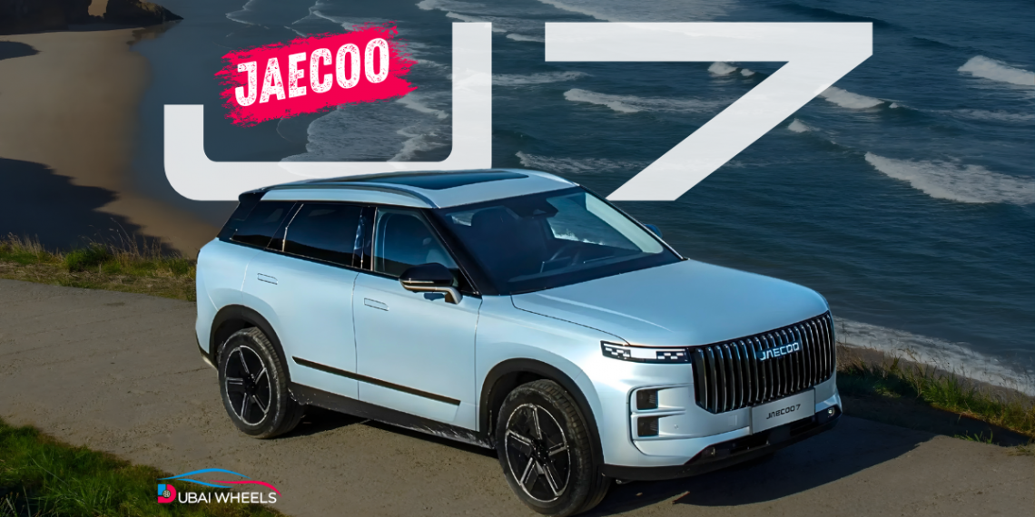 Jaecoo J7 SHS Hybrid SUV showcasing futuristic design and hybrid efficiency in UAE