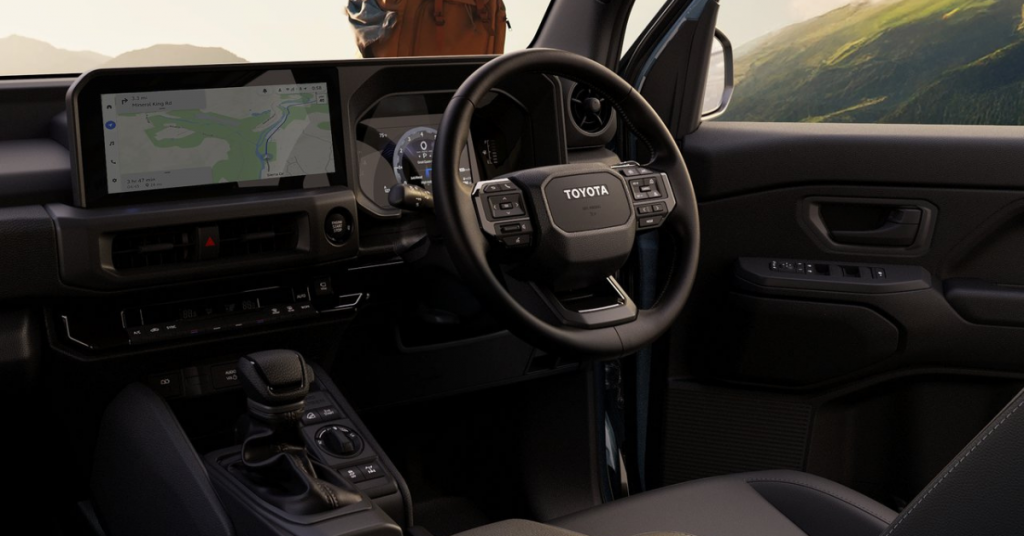 Toyota Land Cruiser FJ 2026 interior cabin showcasing retro-modern design and adventure-ready layout in the UAE