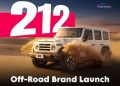 212 Off-Road Brand Launch UAE featuring Falcon, Pioneer, and T01 SUVs in Dubai, showcasing rugged Chinese off-road vehicles for adventure enthusiasts