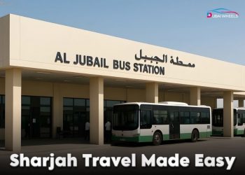 Al Jubail Bus Station Sharjah showing buses, commuters, and station facilities