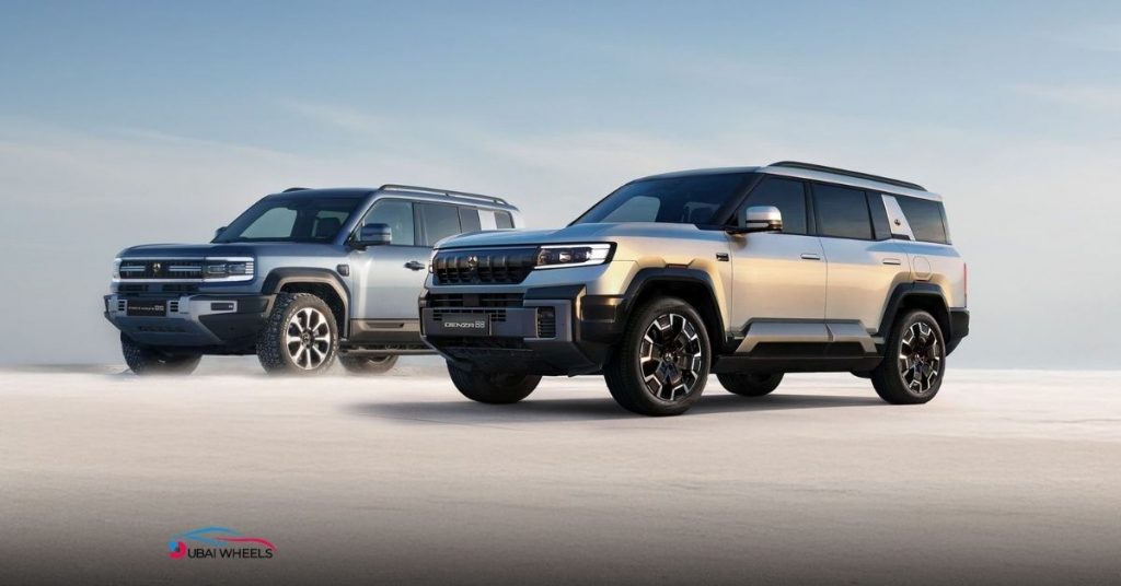 Denza B5 and B8 hybrid and electric SUVs launched in UAE featuring futuristic design, electric mobility, and advanced safety tech