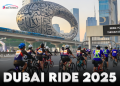 Cyclists enjoying Dubai Ride 2025 with Free Careem Bikes on Sheikh Zayed Road