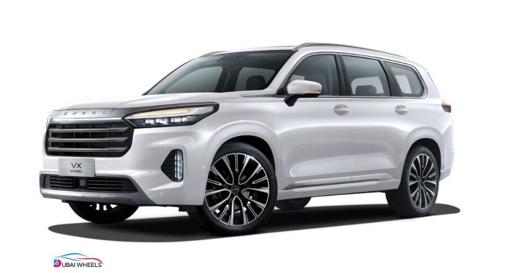 Exeed VX 2025 luxury SUV in UAE with three-row seating, panoramic roof, premium interior, and desert-ready performance