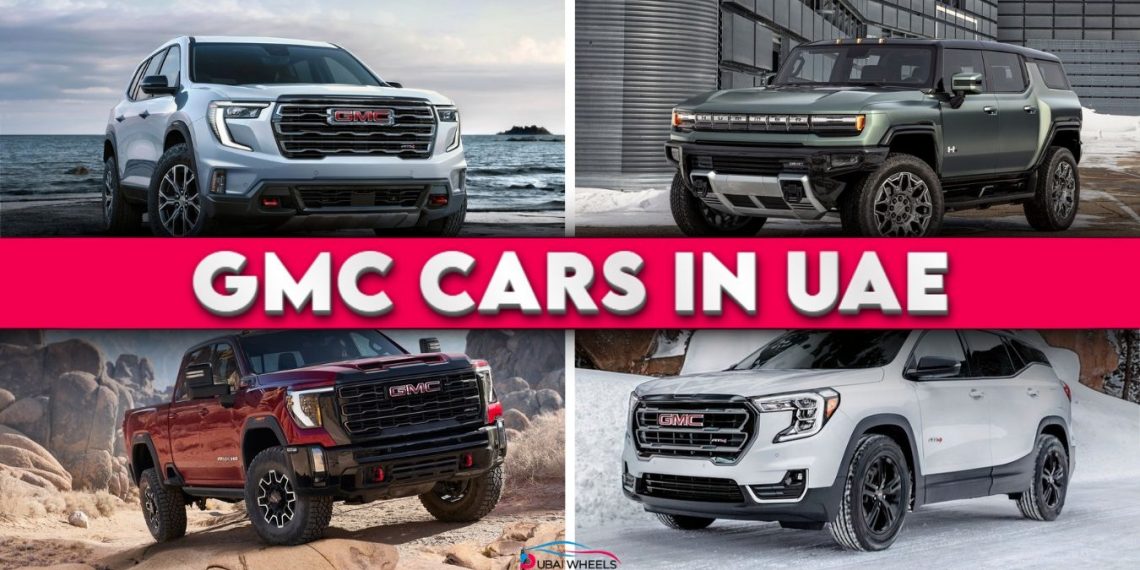 GMC cars in UAE showcasing power, luxury, and performance on city streets and desert roads