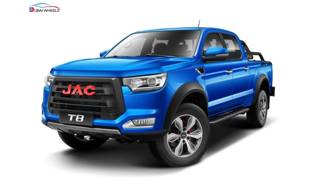 JAC T8 Pickup Series in UAE featuring Petrol 4x2, Diesel 4x4, and Pro 4x4 models for city and desert driving