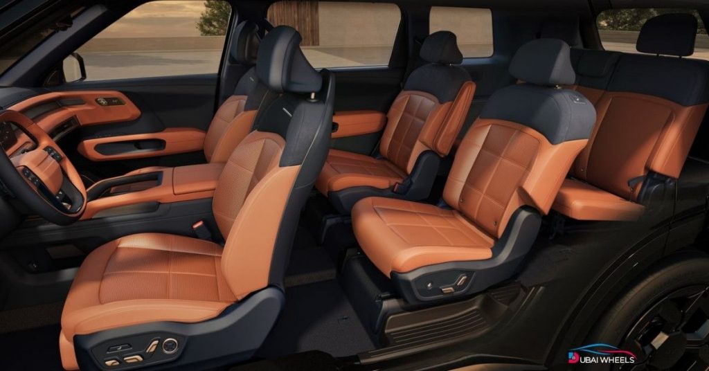 Kia Telluride UAE luxurious interior showing spacious cabin and advanced dashboard