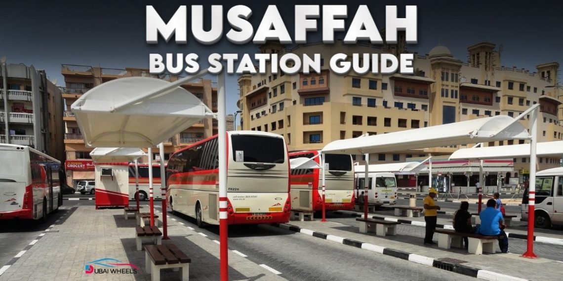 Musaffah Bus Station Abu Dhabi showing buses, commuters, and facilities