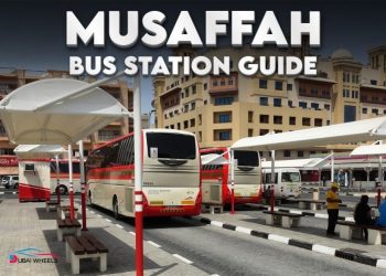 Musaffah Bus Station Abu Dhabi showing buses, commuters, and facilities