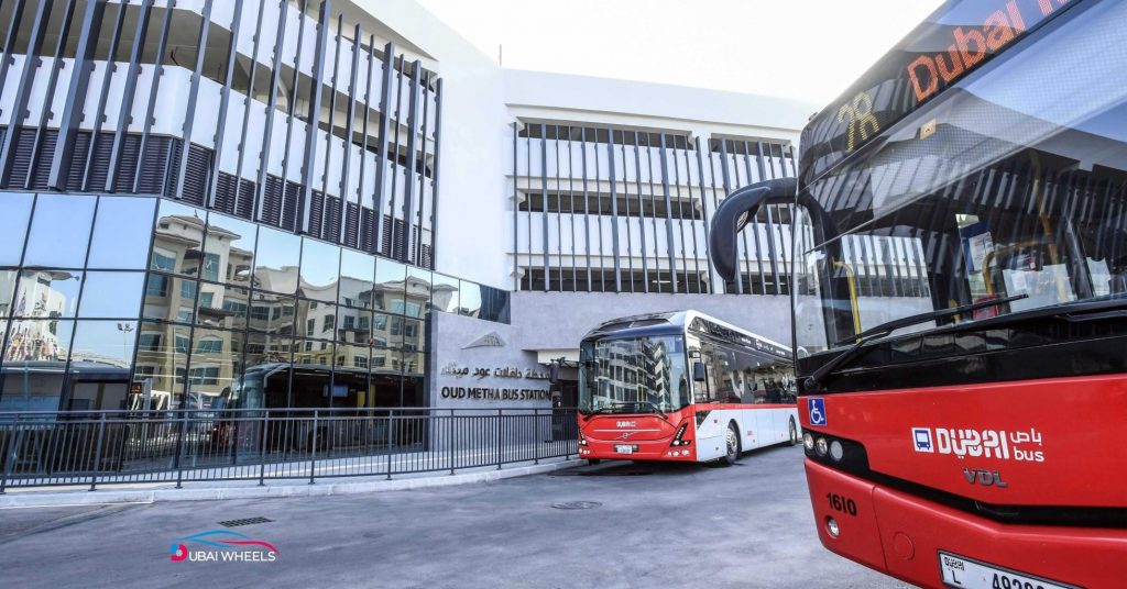 Oud Metha Bus Station in Dubai, central hub connecting city routes with access to metro, residential areas, schools, and offices