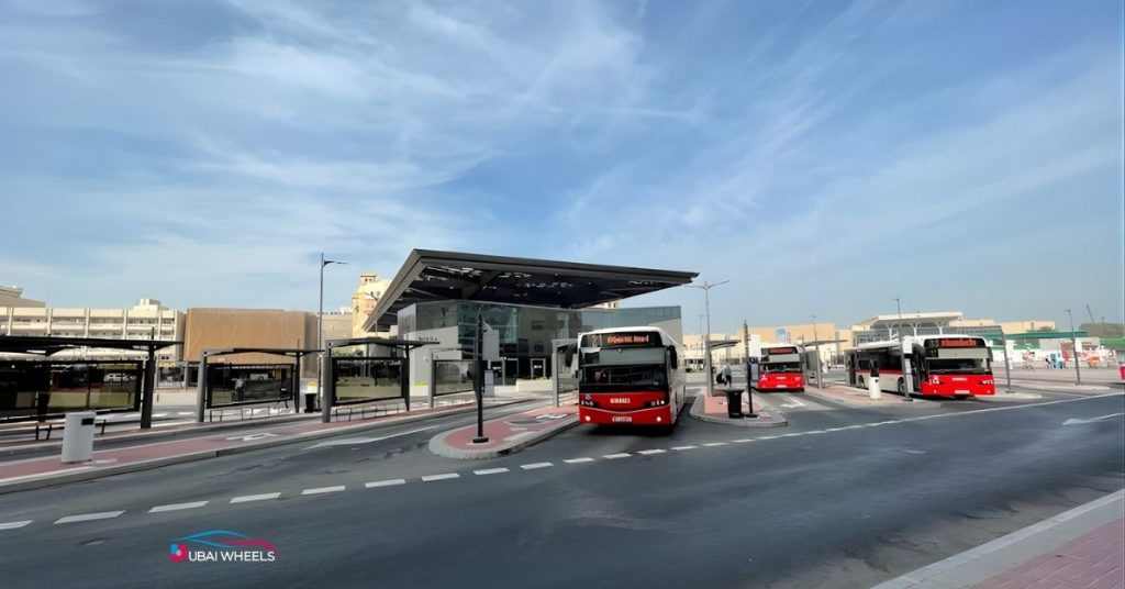 Al Ghubaiba Bus Station Dubai showing connectivity with city and intercity bus routes, metro access, taxis, and nearby tourist attractions