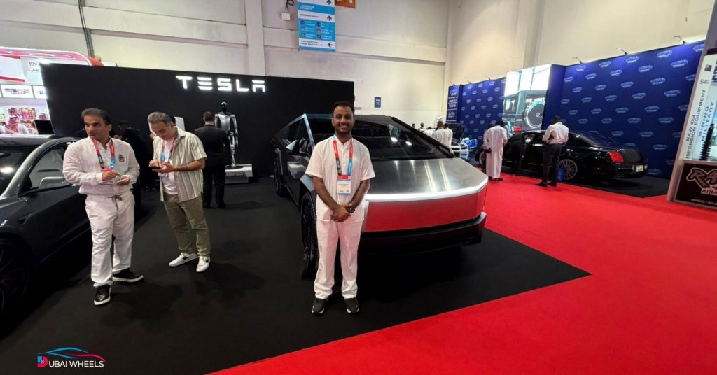 Tesla Cybertruck 2025 on display in UAE showcasing electric vehicle design and innovative automotive technology