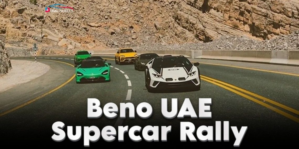Beno UAE Supercar Rally 2025 luxury supercars convoy in Dubai