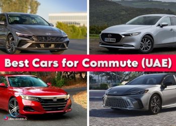 Best Cars for Daily Commute in UAE including Toyota Corolla, Honda City, and Hyundai Elantra driving in Dubai city roads