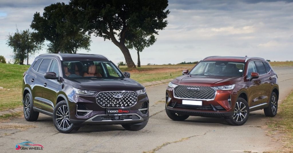 Chery Tiggo 8 Pro Max vs Haval H6 UAE – price comparison showing value, trims, and affordability for 2025 SUV buyers