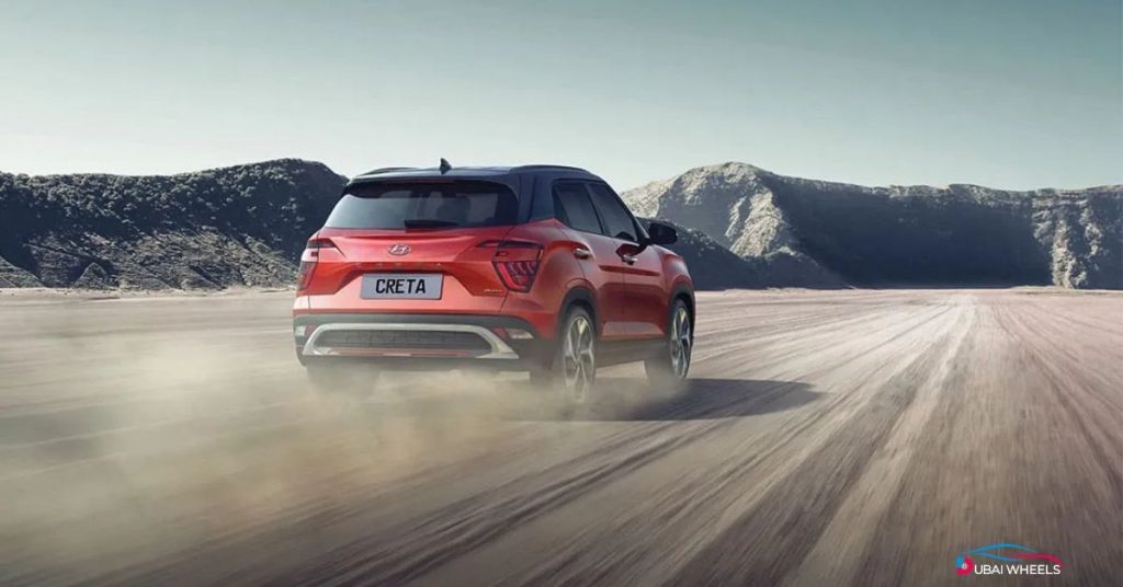 Hyundai Creta 2025 UAE exterior view showing LED headlights, bold grille, aerodynamic design, and city-friendly SUV features