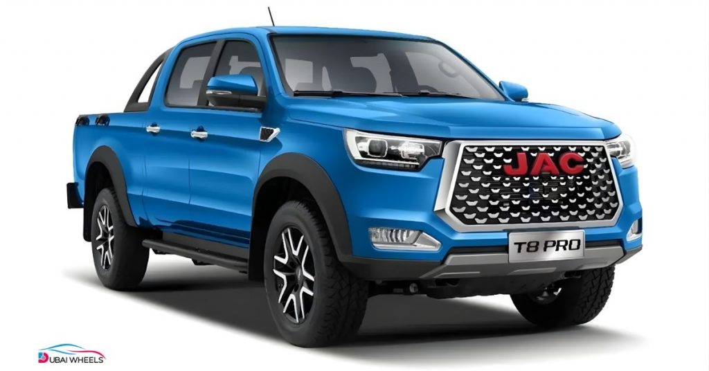 JAC T8 Pro pickup in the UAE showing rugged design, off-road capability and durability