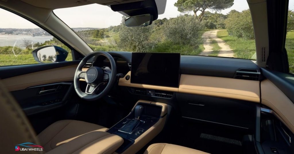 Mazda CX-5 2025 interior in UAE featuring premium cabin, leather seats, advanced infotainment, and family-friendly comfort