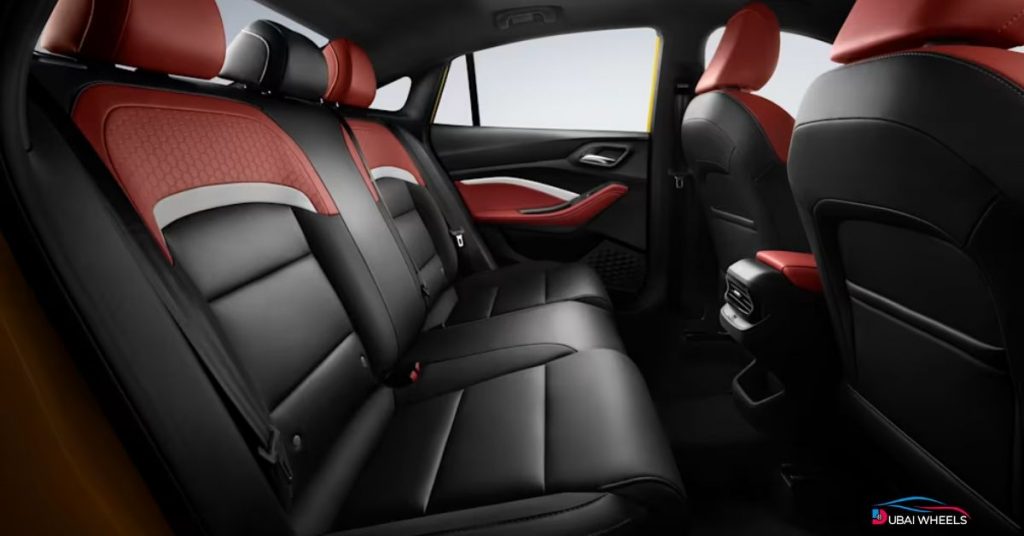 MG GT 2025 UAE interior showing comfortable seats, digital driver display, infotainment screen, and family-friendly space