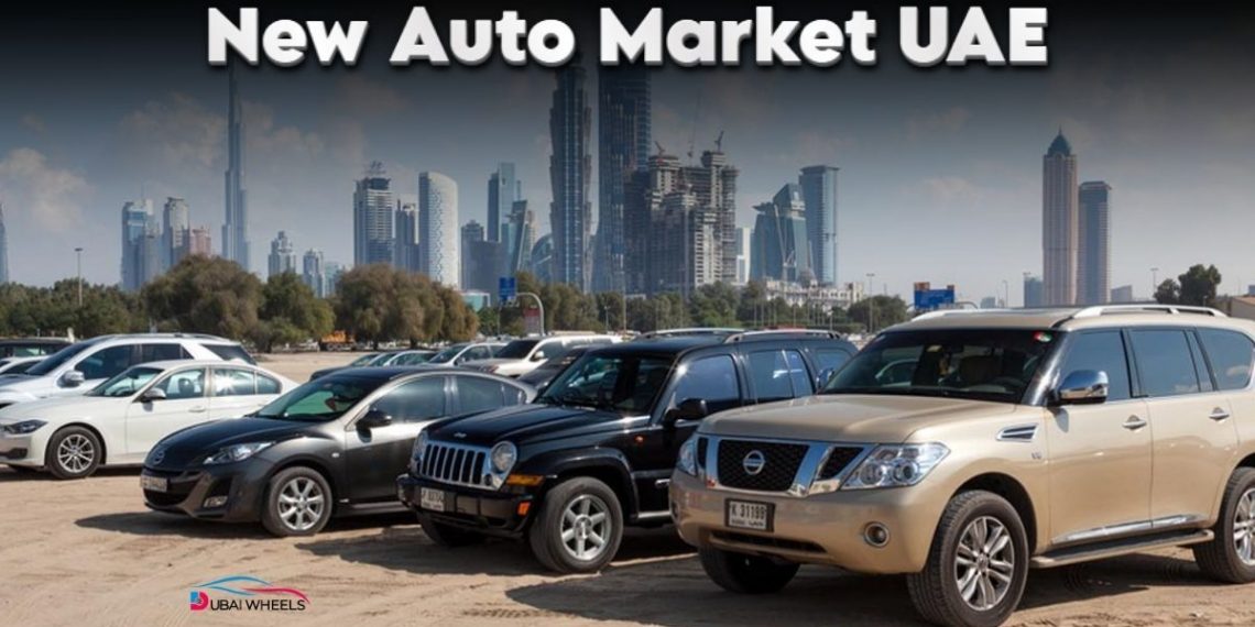 Aerial view of New Dubai Auto Market UAE 2025 showing 1,500+ showrooms and vehicle trading hub