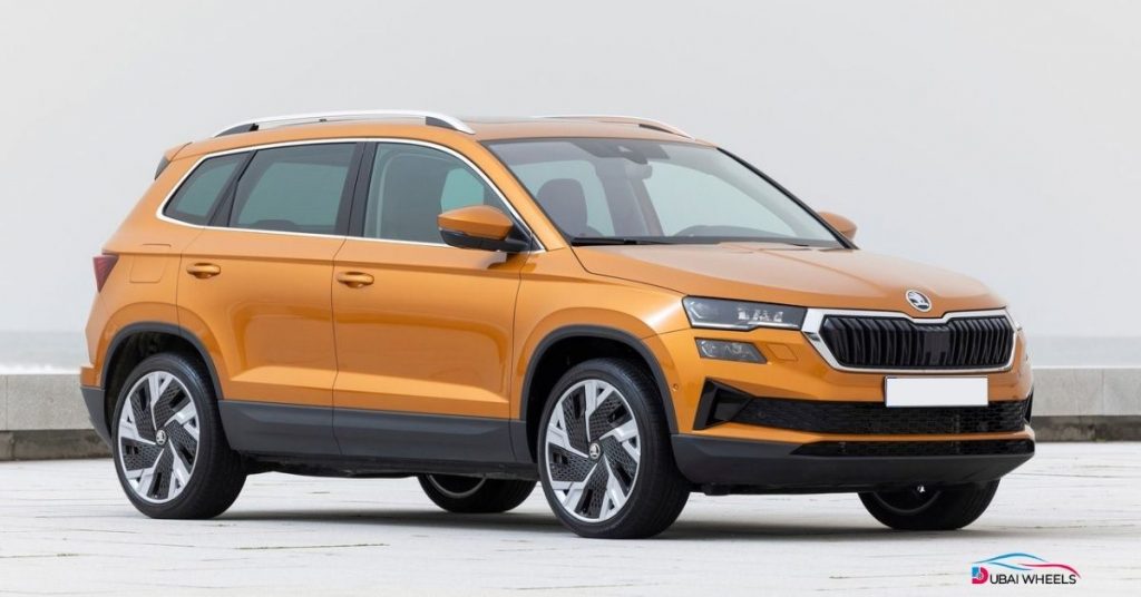 2025 Skoda Karoq UAE exterior and interior view highlighting features, comfort, and family-friendly design