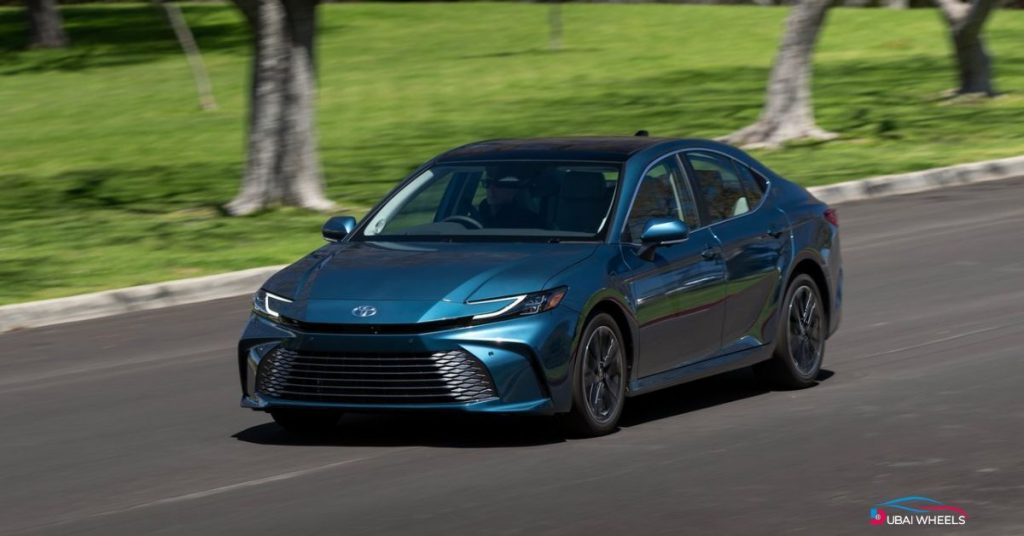 Toyota Camry 2025 in UAE featuring hybrid option, spacious interior, fuel efficiency, and strong resale value