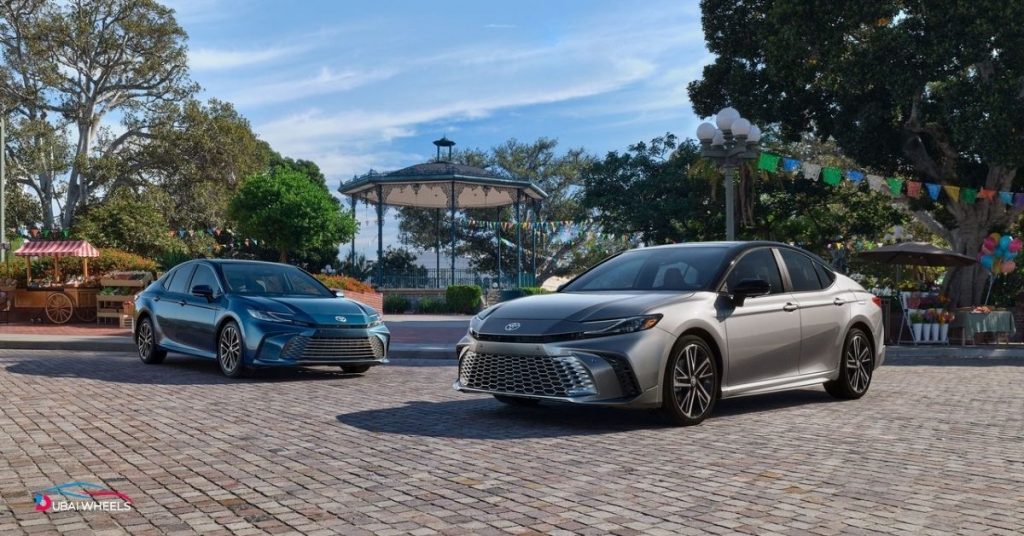 2025 Toyota Camry in UAE showing comfortable cabin, soft seats, smooth suspension, and quiet ride for long-distance driving.