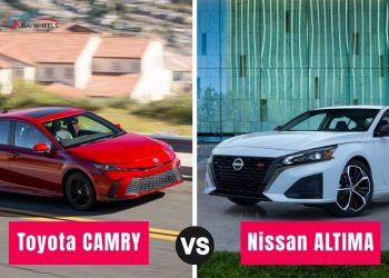 2025 Toyota Camry vs Nissan Altima UAE showing side-by-side comparison of family sedan design, features, and performance.