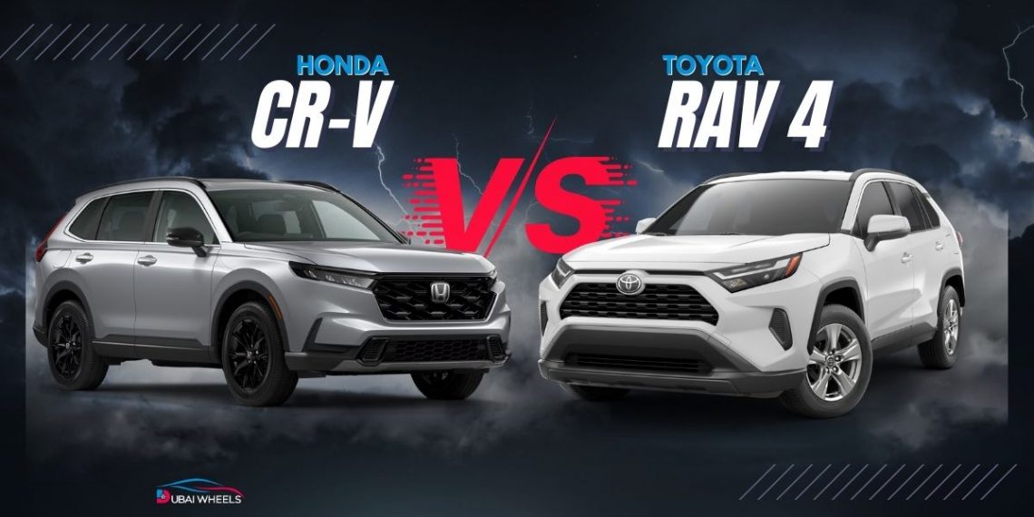 Toyota RAV4 vs Honda CR-V UAE comparison showing price, features, fuel economy and ownership costs for UAE buyers.