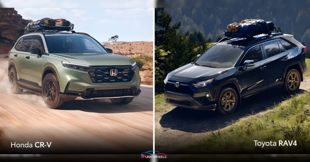 Toyota RAV4 vs Honda CR-V UAE driving experience and performance comparison on city roads, highways, and desert terrain.