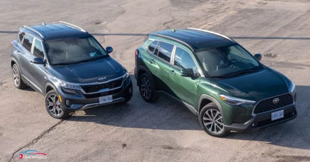 Best compact SUV in UAE 2026 comparison between Toyota Corolla Cross and Kia Seltos