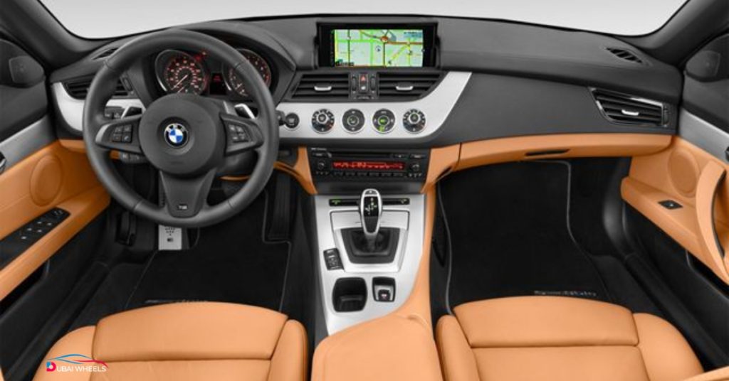 BMW Z4 2026 interior and infotainment system showcasing luxury cabin and digital displays in UAE