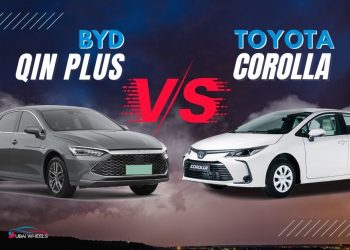 BYD Qin Plus vs Toyota Corolla UAE comparison showing hybrid and petrol sedan features for Dubai and Abu Dhabi drivers