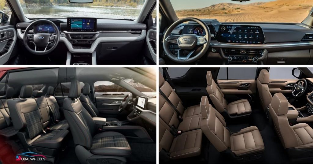 Ford Explorer vs Chevrolet Tahoe UAE interior comfort and space comparison