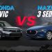 Honda Civic vs Mazda 3 Sedan UAE comparison showing exterior design and size difference