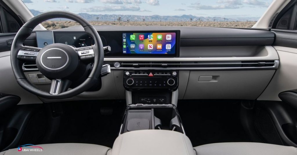 Hyundai Tucson interior UAE showing spacious cabin and premium comfort