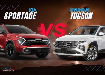 Hyundai Tucson vs Kia Sportage UAE comparison showing exterior design, features, and performance