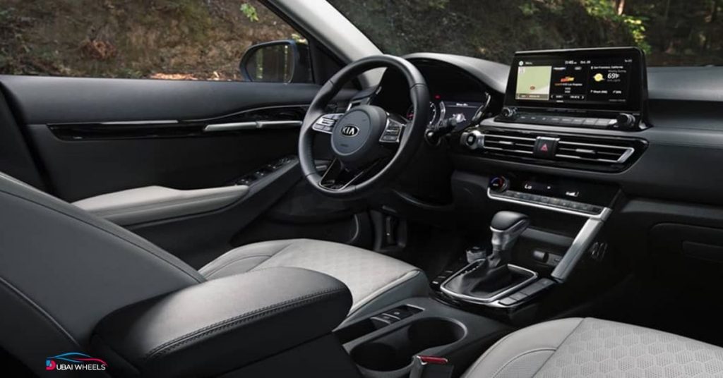 Kia Seltos interior in UAE featuring touchscreen infotainment, digital display, and premium cabin design