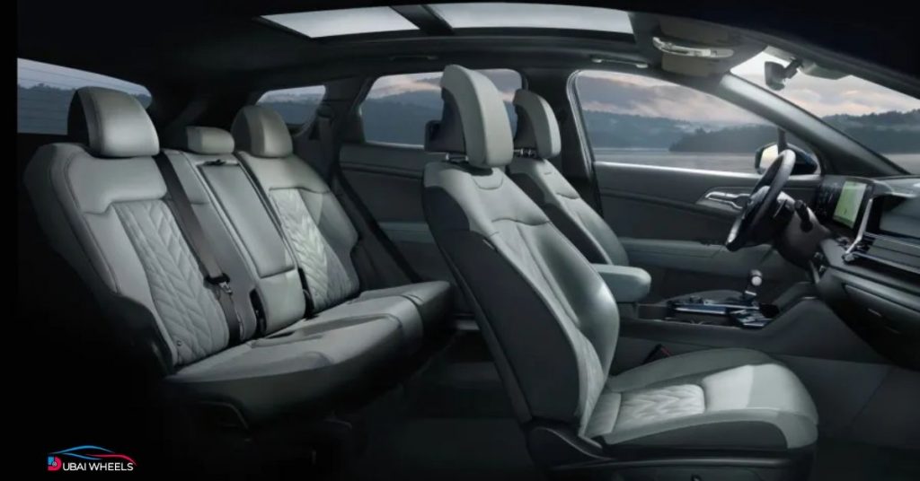 Kia Sportage interior comfort and cabin experience in UAE showing seats, dashboard, and modern design