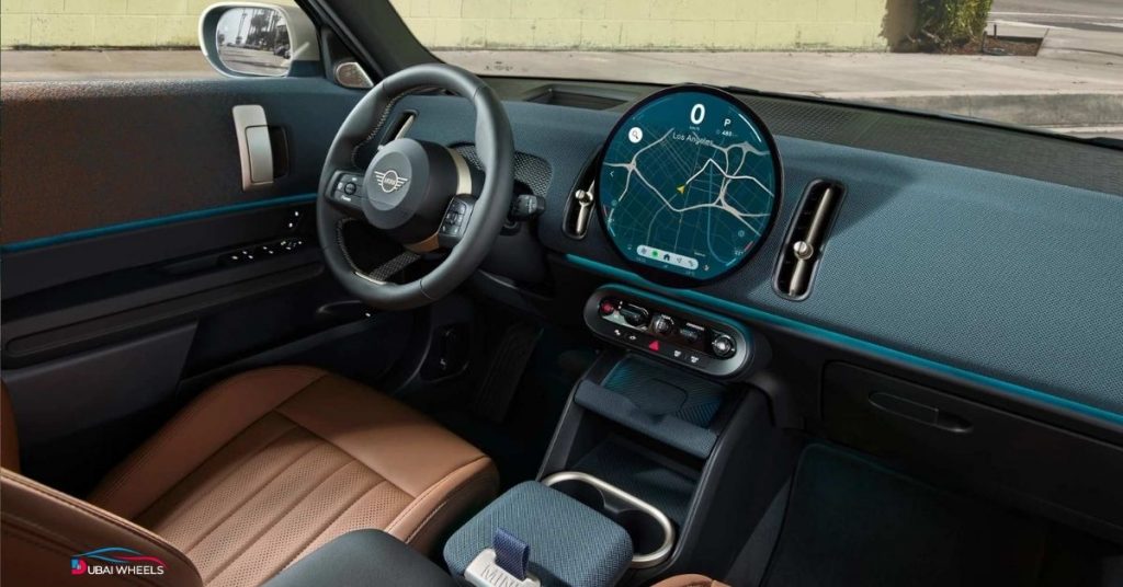 Mini New Countryman interior in the UAE showing spacious, family-friendly design with legroom, headroom, and cargo space