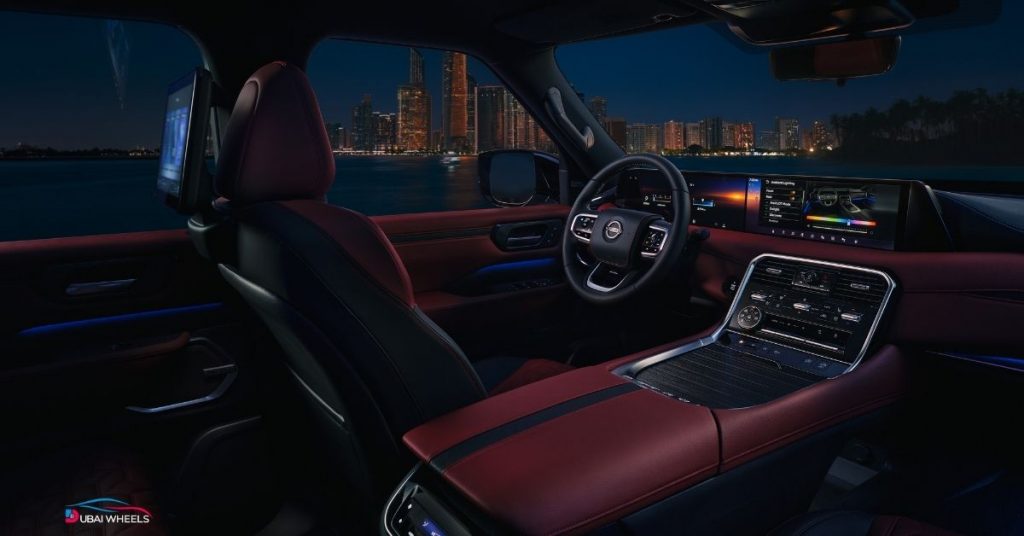 Nissan Patrol UAE interior featuring spacious cabin, leather seats, and luxury SUV comfort