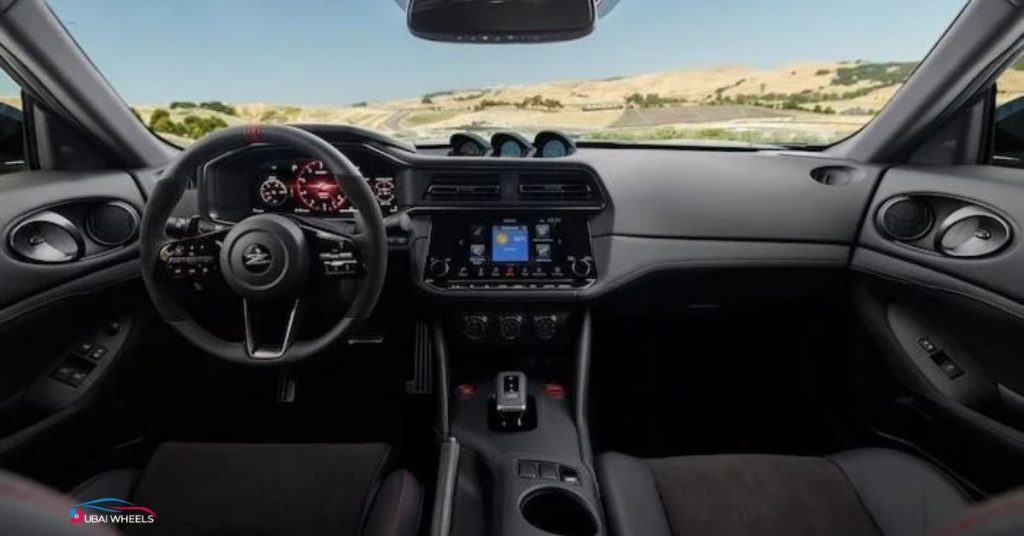 Nissan Z 2026 UAE interior showing modern sports car cockpit, driver-focused layout, and comfortable seating