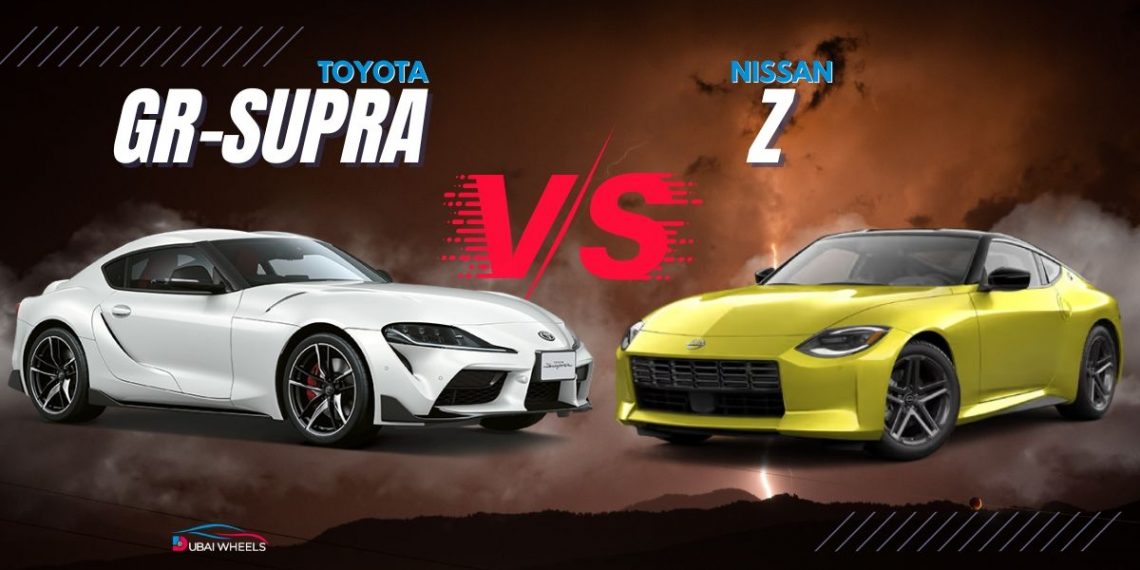 Nissan Z vs Toyota GR Supra UAE sports car comparison on Dubai roads