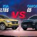 Omoda C5 vs Kia Seltos UAE comparison showing exterior design and size differences