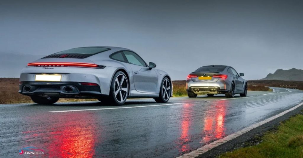Porsche 911 vs BMW M4 UAE 2026 driving experience and handling on Dubai highways and city roads