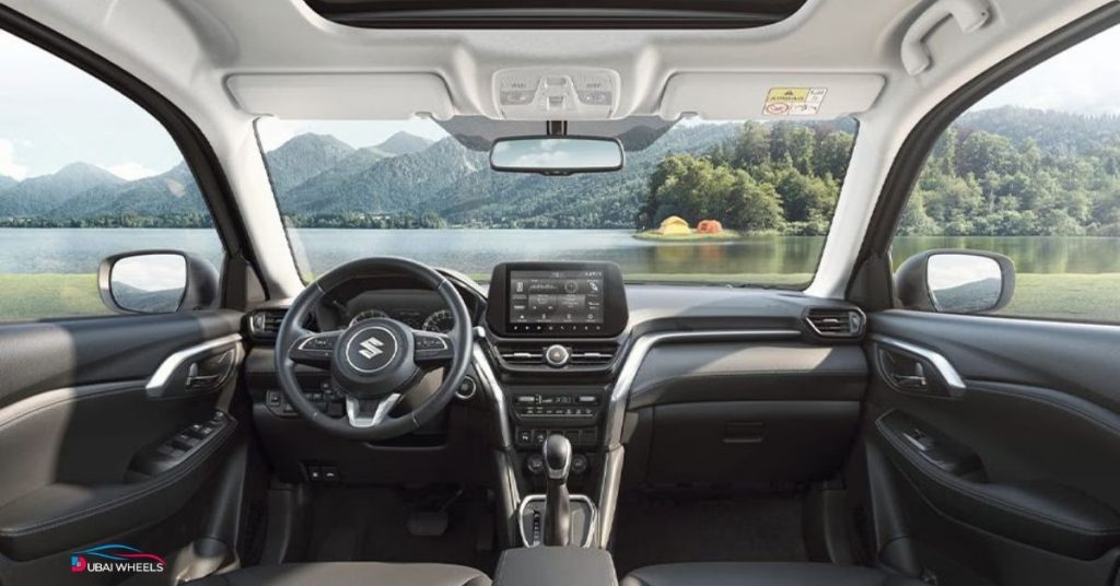 Suzuki Grand Vitara interior UAE showing premium cabin and infotainment features