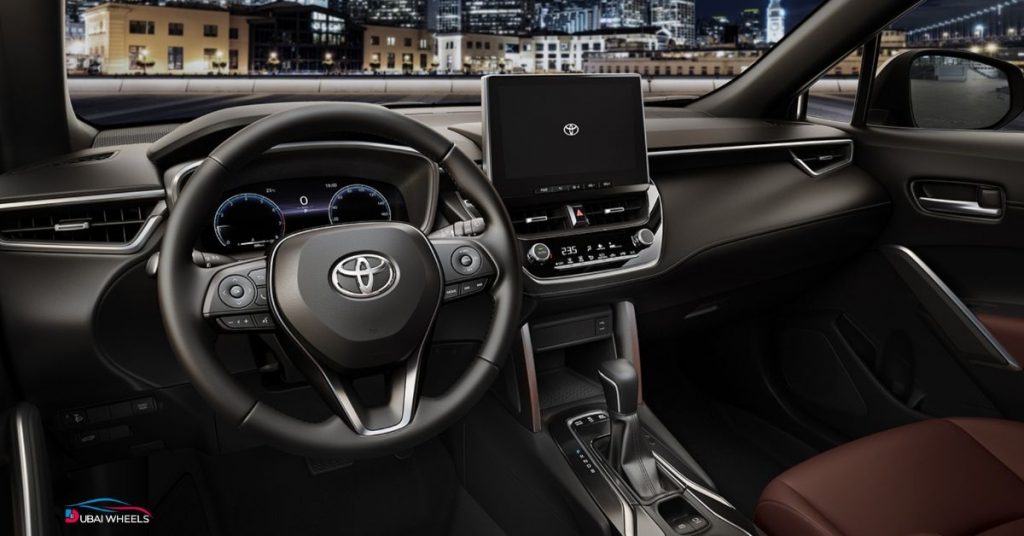 Toyota Corolla Cross interior design and dashboard features in UAE hybrid SUV