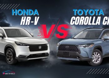 Toyota Corolla Cross vs Honda HR-V UAE comparison showing design, size, and compact SUV styling
